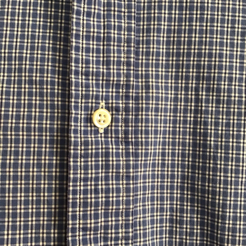 Ralph Lauren men’s Button Down Dress Custom Fit Shirt Blue Checked 16 Polo 34/35 - Picture 5 of 7